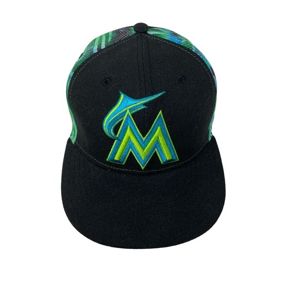 New Era 59Fifty Miami‎ Marlins MLB Baseball Hat Cap Size 7 - Picture 1 of 7